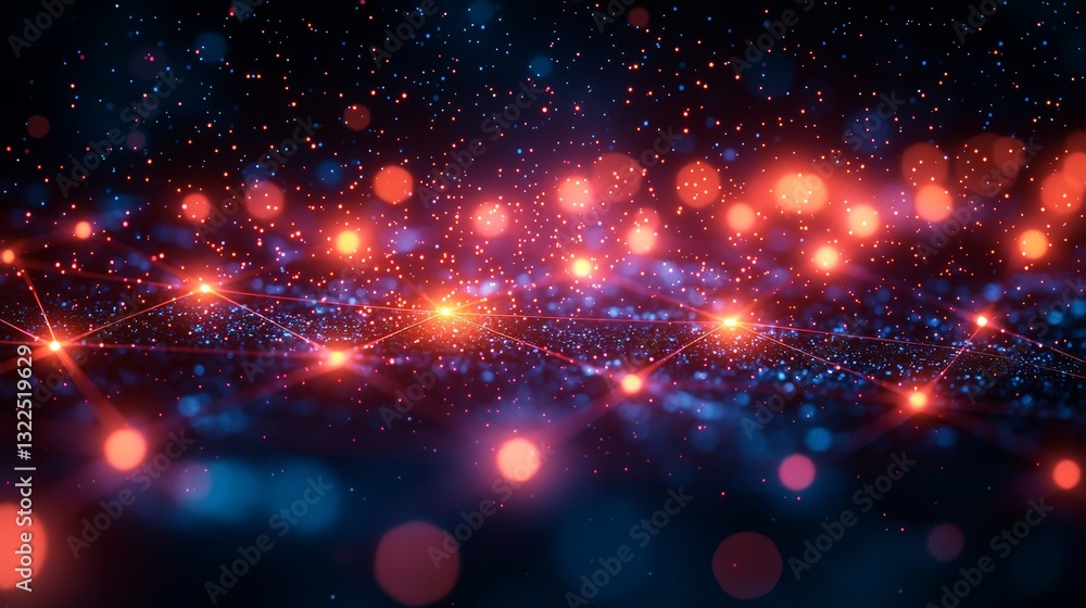 Poster futuristic global database visualization. big data abstract background. technology network concept
