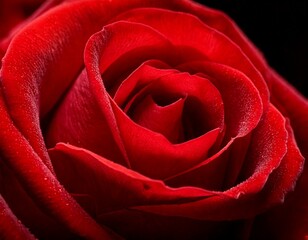 Naklejka premium Ultra-close-up of a rose petal, revealing its soft, velvety texture with rich, deep colors