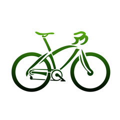 Fototapeta premium Minimalist Green Bicycle Icon for Urban Mobility and Sustainable Transportation