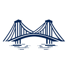 Obraz premium Vector Illustration of a Suspension Bridge for Architecture, Engineering, and City Infrastructure 
