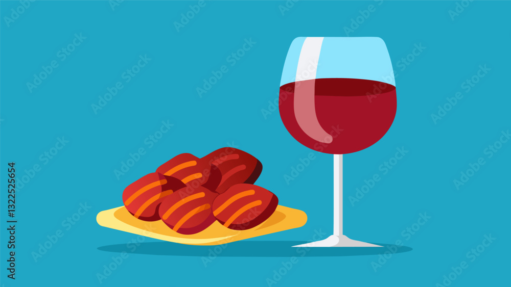 Poster for a savory indulgence pair crispy baconwrapped dates with a smooth and velvety glass of red wine..