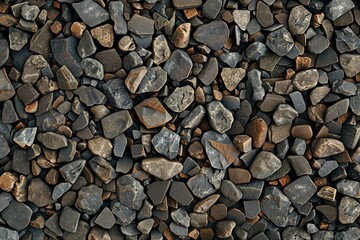Seamless Texture of Pebbles and Small Stones in Flat Arrangement