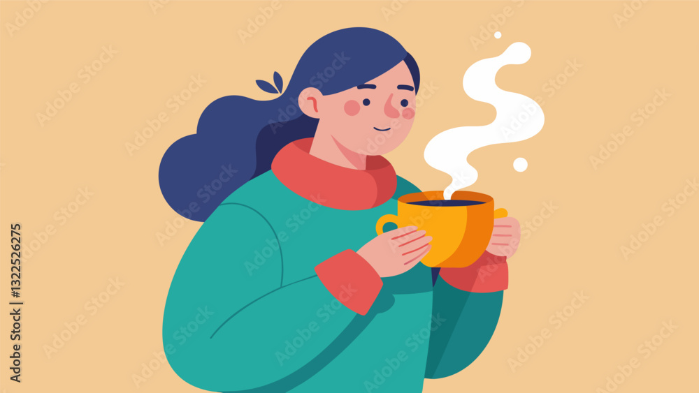 Aufkleber taking a moment to appreciate the warmth of the teacup in your hands before taking a sip.. vector il
