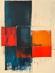 Abstract painting art with a modern impressionism touch. Wall poster template designed using hand-drawn dry brush background texture and oil painting style