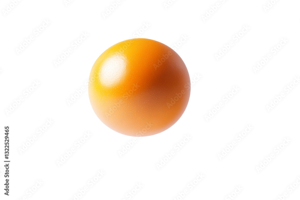 Poster round orange object is floating in the air, isolated