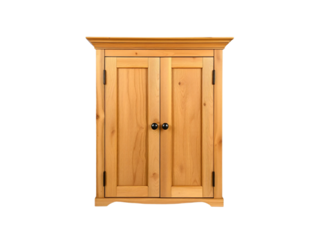Realistic wooden cupboard isolated on transparent background