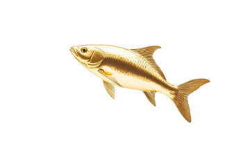 Obraz premium Gold fish is swimming in the air, isolated