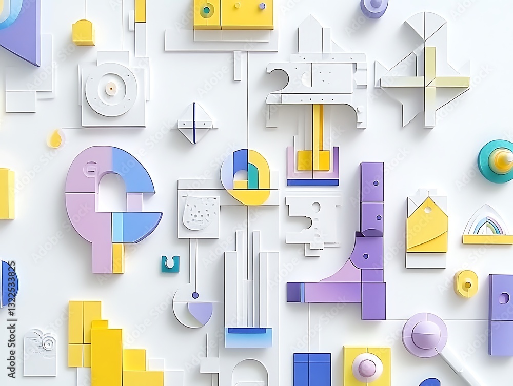 Poster dynamic architectural abstract background with geometric shapes concept