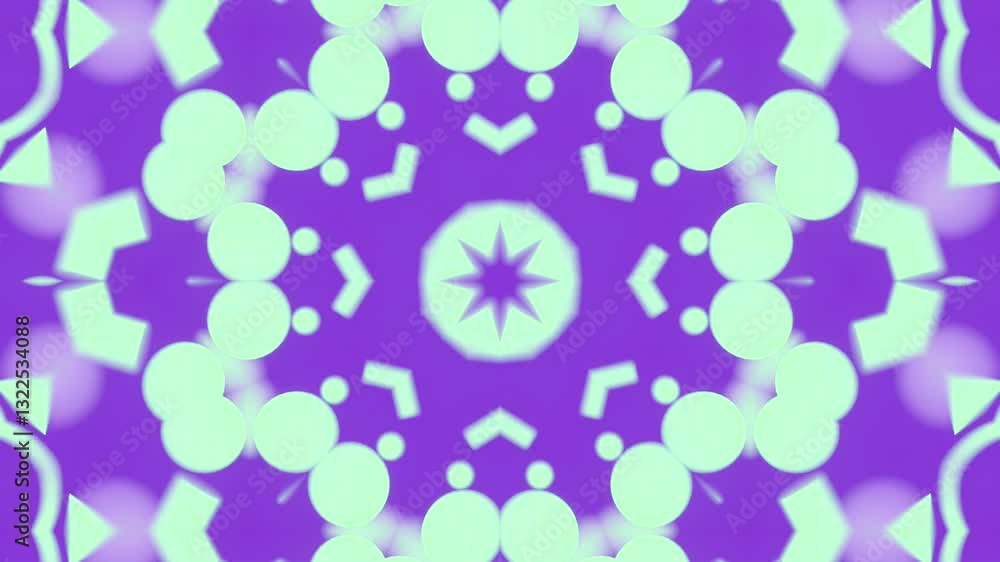 Poster Abstract symmetrical composition in bright tones. 3d rendering animation 4K