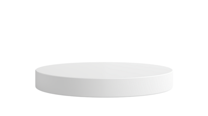 Clean Minimalist White Round Display Platform Product Presentation Mockup
