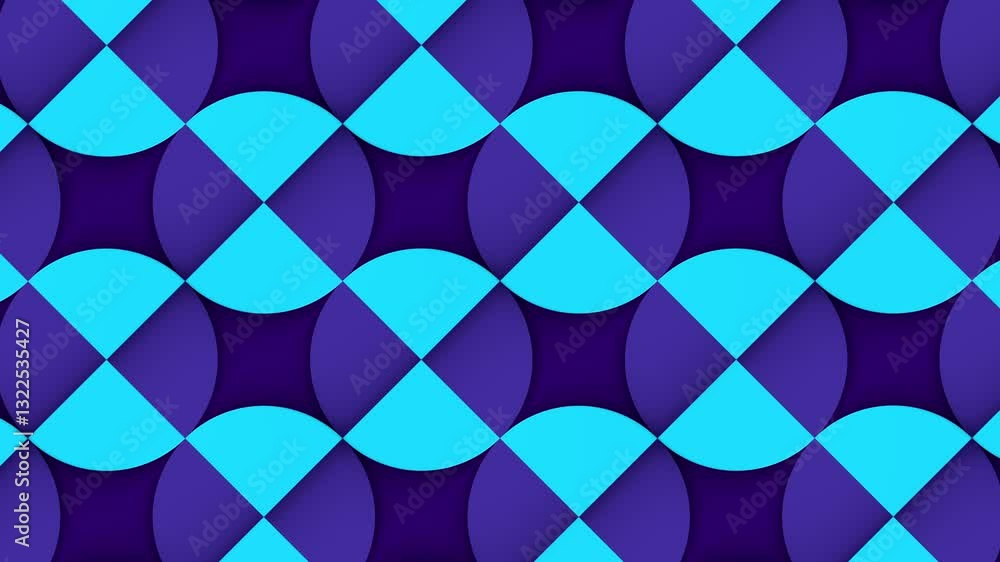 Poster Abstract loop animation of a dynamically changing geometric pattern. 3d render