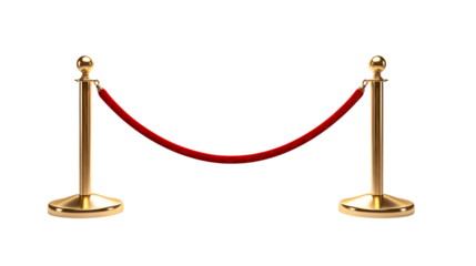Luxurious Gold Stanchions and Red Velvet Rope Barrier for VIP Events