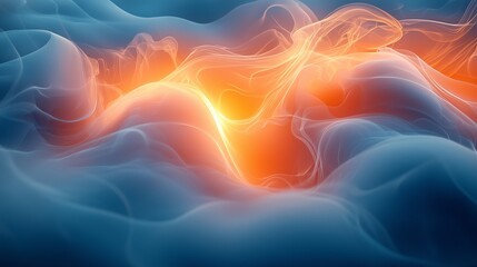 Obraz premium An abstract composition using shades of electric blues and fiery reds