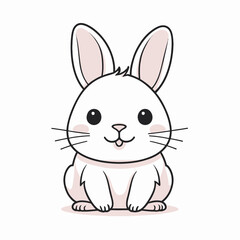 Cute vector line art illustration of a Bunny