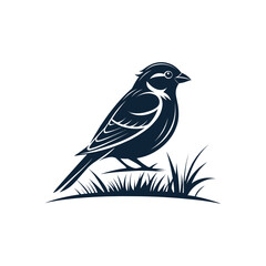 Obraz premium House Sparrow bird silhouette logo vector line art logo design