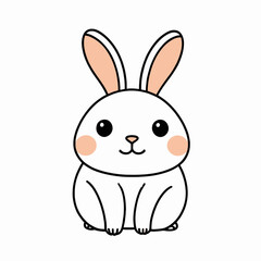 Obraz premium Cute vector line art illustration of a Bunny