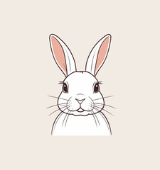 Obraz premium Cute vector line art illustration of a Bunny