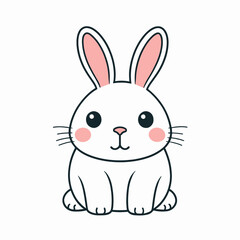Obraz premium Cute vector line art illustration of a Bunny