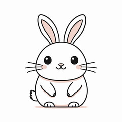 Cute vector line art illustration of a Bunny