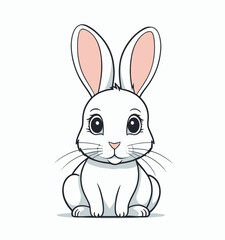 Cute vector line art illustration of a Bunny