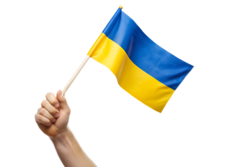 hand with flag of ukraine