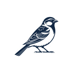 Fototapeta premium House Sparrow bird silhouette logo vector line art logo design