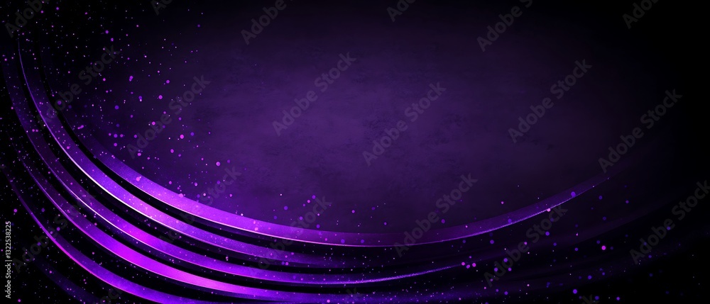 Poster ethereal purple gradient background with elegant illuminated flow lines