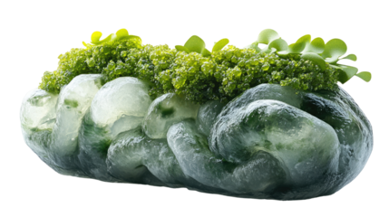 Abstract Green Delights: An artistic composition featuring textured, vibrant green elements. This photorealistic image captures the intriguing interplay of natural forms and shapes.