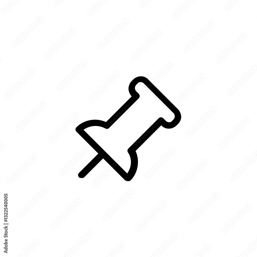 Poster a simple yet effective pushpin icon, neatly designed with clean lines and a minimalist aesthetic, co