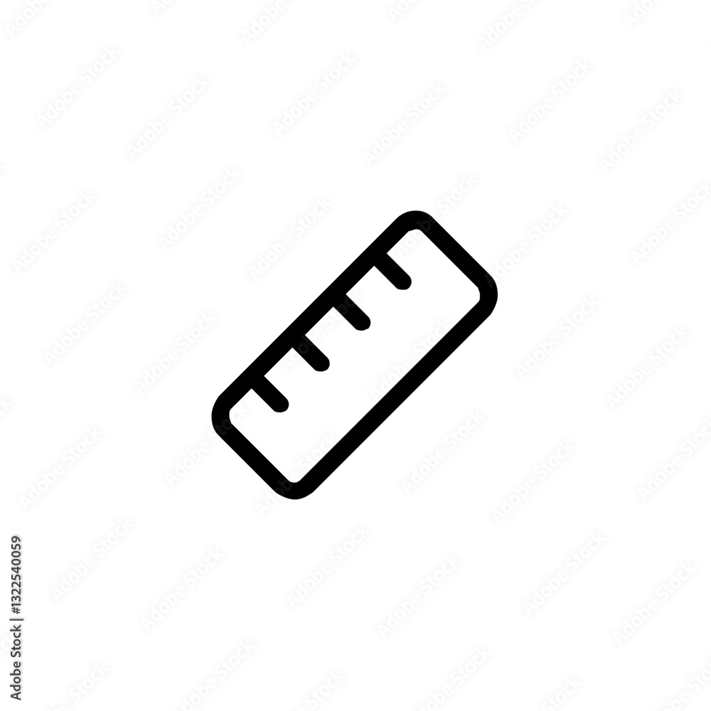 Poster a simple, precise ruler icon representing accuracy, measurement, and precision in clean minimalist l