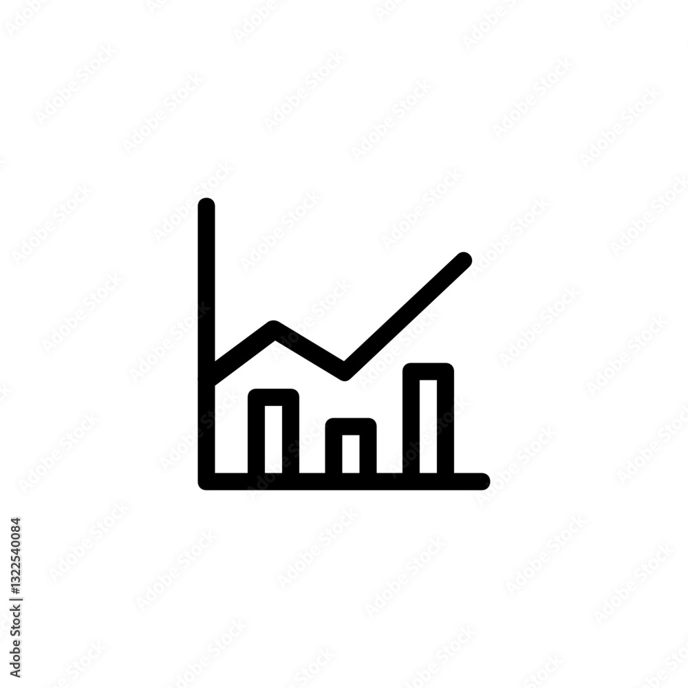 Poster upward trend a simple line graph showcasing growth and progress with a clean minimalist design