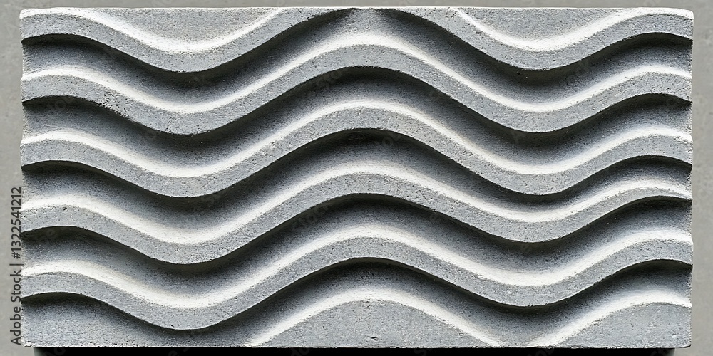 Poster harmonic gray brick with wave-shaped pattern architectural element