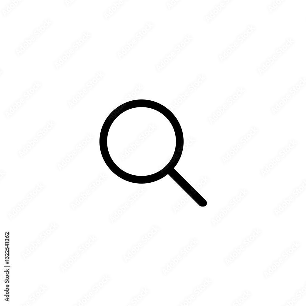 Poster a simple magnifying glass icon symbolizes search exploration discovery and investigation with a clea