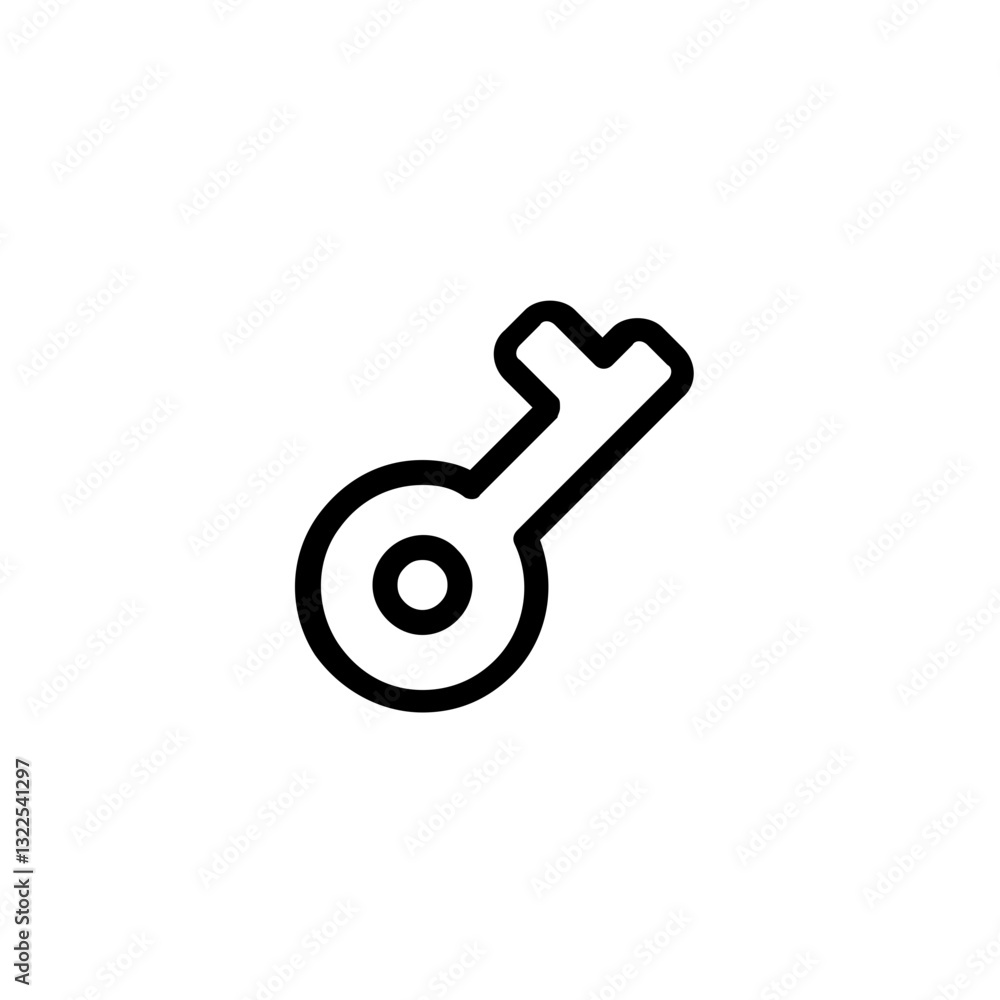 Poster a simple key unlocks a world of possibilities and potential, a minimalist line drawing design with c
