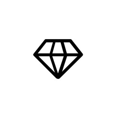 A Sparkling Diamond, Symbol Of Enduring Love And Timeless Elegance, Rendered In Bold Black Lines Against A Pure White Background