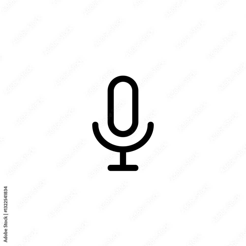 Poster a simple microphone icon conveying clear communication and effortless audio recording with a clean m