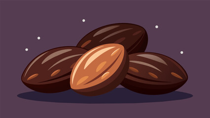 Fototapeta premium Dark chocolatecovered almonds for a sweet and antioxidantrich treat to keep those latenight study sessions going.. Vector illustration
