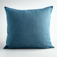 Textured Turquoise Cushion on White Background Perfect for Home Decoration