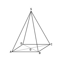 Quadrilateral pyramid shape in geometry.