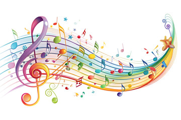 Abstract Music Background With Notes