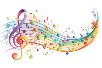 abstract music background with notes