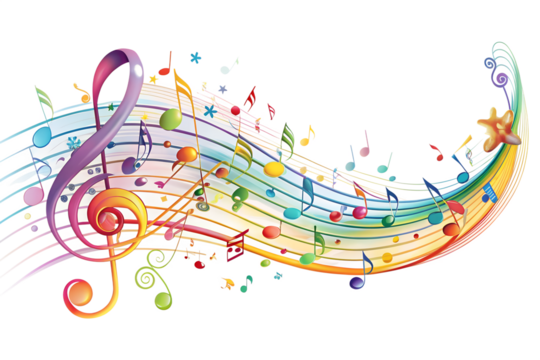 abstract music background with notes