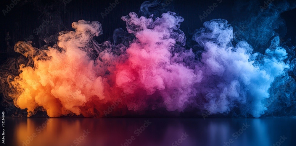 Poster in a full-frame composition, a generative ai generates a multicolored illustration of abstract, dens