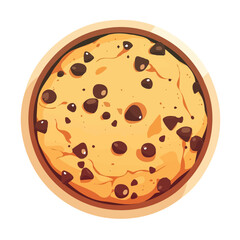 Chocolate Chip Cookie Cake Icon Vector Illustration – Classic Chocolate Chip Cookie Cake with a Soft, Chewy Texture
