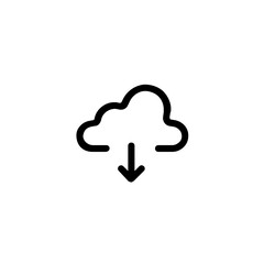 Effortless Cloud Download, A Simple Icon Signifying Seamless Data Transfer With Clean Lines And Bold Contrast