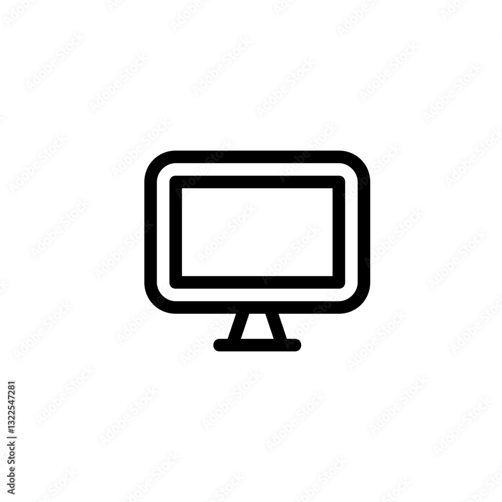 Poster a simple monitor displaying boundless possibilities for connection and communication, a clean line a