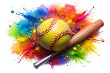 baseball ball on green background