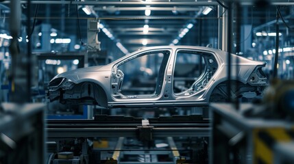 Vehicle on Production Line in Manufacturing Facility