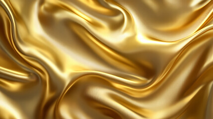Fototapeta premium Elegant golden satin silk fabric with a shimmering gradient. perfect for special occasions like christmas or birthdays. Golden Reflections. Illustration