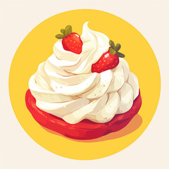 Pavlova Icon – Light and Fluffy Meringue Dessert Illustration  
